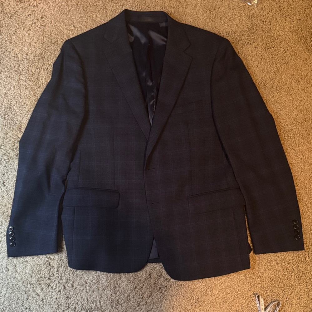 Calvin Klein Dark Plaid Men's Suit